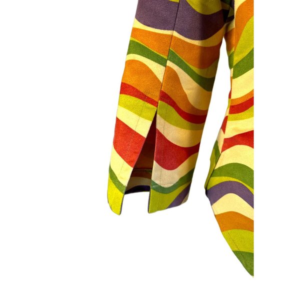 Annalese Jacket Women XS Retro Wavy Print Lace Tie Closure - Picture 5 of 8